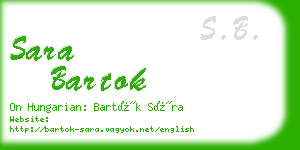 sara bartok business card