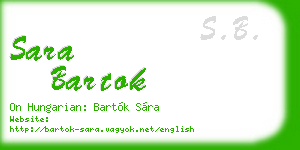 sara bartok business card